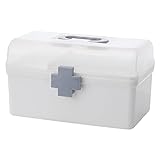 MagiDeal Boîte de rangement de médicaments à 2 niveaux avec loquet de verrouillage, étui de transport vide pour médicaments, véhicules, fournitures d'art, 21.2x12x12.5CM