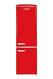 FrigeluX - Réfrigérateur Combiné Rétro CB255RRA++ - Réfrigérateur Congélateur 2 Portes - 255L dont Congélateur 63L - Dégivrage Automatique, Pose Libre, Style Vintage - Rouge