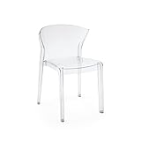 Isa Lot de 4 chaises en polycarbonate monobloc transparent fabriqué en Italie (transparent,4)