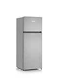 SEVERIN Réfrigérateur congélateur double porte, Pose libre, Longueur 55 cm, 206 litres, Classe E, Veggibox incluse, DT 8761