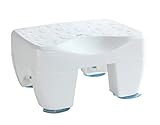 WENKO Tabouret de baignoire Secura - Siège de baignoire antidérapant avec surface structurée, capacité de charge de 150 kg, Plastique, 40 x 21 x 31 cm, Blanc