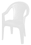 Chaise de jardin empilable, plastique effet rotin - Chaise empilable en plastique - 2 couleurs au choix 1 Stück - weiß