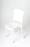 Lucienne Chaise Polycarbonate Extra-Brillant Blanc Pur - Lot de 4 chaises