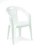 Chaise empilable à dossier bas avec accoudoirs, Made in Italy, 56 x 55 x 78 cm, couleur Blanc