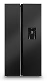 AMSTA - AMSBS605NFB - Réfrigérateur Américain - 622L (402 + 220L) - Total No Frost - Distributeur d'eau - Réservoir à glaçons - Seulement 41dB - L91,1 x H178cm - Finition Noir - Garantie 3 ans