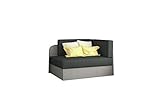 Canapé en lit Convertible avec Coffre de Rangement 1 Place - en Tissu - Salon & Chambre d'enfant Raisa (Gris Foncé +Khaki (Alova 48+Alova 10))