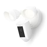Ring Floodlight Cam Wired Plus par Amazon | Vidéo HD 1080p, projecteurs LED, sirène intégrée, installation raccordée | Essai gratuit de 30 jours à Ring Protect | Blanc