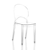 Wink Design Shine Lot de 4 chaises d'extérieur/intérieur, Transparent, sedia H92x41x58 cm, seduta H47x38x37 cm