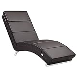CASARIA Méridienne London Chaise de Relaxation Chaise Longue d'intérieur Design Fauteuil Relax Salon Brun foncé