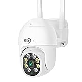 Hiseeu 5MP Caméra de Surveillance WiFi Extérieure, 4K PTZ IP Vision Nocturne Couleur, Détection Humaine, Suivi Automatique 355° 90°, Audio Bidirectionnel, Compatible Alexa Carte SD Étanche IP66