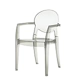 SCAB DESIGN Igloo Lot de 2 chaises avec accoudoirs en polypropylène - Disponible en 3 couleurs et modèle IGNIFUGO (transparent)