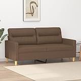 Gecheer Canapé, pour soirée, moderne, avec 2 places, en tissu, marron, pieds en bois, 158 x 77 x 80 cm, canapé en tissu moderne, canapé moderne, canapé en tissu, canapé 2 places en tissu moderne