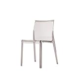 I.T.F. DESIGN SRL Waves Lot de 4 chaises en polycarbonate transparent, empilables, dimensions L 42/46 P 44 H Assise 45 H Dossier 84 cm Fabriqué en Italie