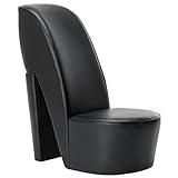 vidaXL Chaise en Forme de Chaussure à Talon Haut Siège Chaise de Salon Maison Décoration Intérieur Chaise de Soirées à Thème Noir Similicuir
