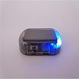 LLLKKK Fausse énergie Solaire Alarme de Voiture Lampe de sécurité Système d'alerte vol Flash Clignotant Attention Antivol LED d'avertissement éclair Ornements Voiture (Color Name : Blue)