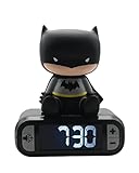 Lexibook Veilleuse Batman, Horloge, Réveil pour garçon et Fille, Snooze, Couleur Noir, RL800BAT