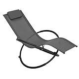 WOLTU LS002gr Chaise Longue Pliable Bain de Soleil pour Jardin fauteil Relax Baignoire en Tissu Respirant Charge maximale 160 kg, Gris
