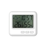 Hygromètre Thermomètre numérique d'intérieur pour bureau avec moniteur de température et d'humidité précis, blanc, S