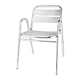 Bolero U501 Lot de 4 chaises en aluminium avec accoudoirs arqués