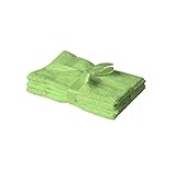 EXKLUSIV HEIMTEXTIL – Ensemble de serviettes de toilette avec nœud – Marque de coussins de sièges et de chaises longues de jardin, Coton, vert pomme, Gästehandtuch 4er Set 30 x 50 cm