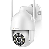 Jennov Caméra Surveillance WiFi Extérieure sans Fil, 1080P Caméra de Sécurité Extérieure Pan/Tilt Vue à 360°avec Vision Nocturne,Détection de Mouvement,Audio Bidirectionnel, Étanche IP66 CloudEdge APP