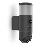 THOMSON Caméra extérieure Lampe Rheita 100 Full HD sans Fil WiFi Vision Infra Rouge 25 m motorisée avec Enregistrement et Haut Parleur connectée Alexa et Google- éclairage et sécurité 512511