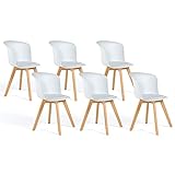 IDMarket - Lot de 6 chaises SOLENE Blanches pour Salle à Manger