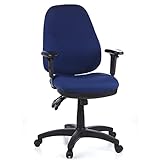 hjh OFFICE 702020 Chaise de Bureau Zenit Pro Tissu Bleu Fauteuil de Bureau Ergonomique, Dossier réglable, rembourré