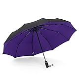 NA 2020 Nouveau Dix os de Luxe Grandes Entreprises Parapluies Coupe-Vent Double Pliant Automatique Parapluie Femme Homme Pluie Femmes Parasol (Couleur : Violet)