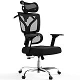 Homall Chaise de Bureau Ergonomique,Fauteuil de Bureau inclinable réglable en Hauteur,Équipé d'un Support Lombaire, d'un Cintre, d'accoudoirs en 3D et d'appuis-tête en 2D