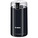 Bosch Moulin à café, pour un café savoureux, capacité de 75 grammes, couteau en inox, noir, TSM6A013B
