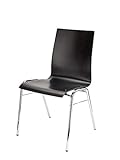 K&M 13405 Chaise empilable Noir - Hêtre, Acier - Chaise d'orchestre légère - Chaise robuste à usages multiples avec pieds chromés