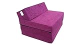 Matelas lit Fauteuil futon Pliable Pliant Choix des Couleurs - Longueur 200 cm (1224-Violet)