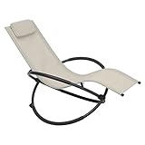 WOLTU LS002be Chaise Longue Pliable Bain de Soleil pour Jardin fauteil Relax Baignoire en Tissu Respirant Charge maximale 160 kg, Beige