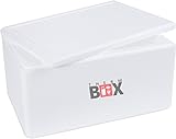 THERM BOX Boîte en polystyrène Thermobox pour aliments et boissons Boîte réfrigérante en polystyrène Boîte chauffante 59,5x39,5x32cm 46,6 litres blanc xxl Réutilisable