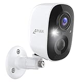 CPVAN Caméra de Sécurité sans Fil Extérieure, Caméra de Vision Nocturne 1080P avec Reconnaissance AI, Détection de Mouvement PIR, Alarme Sirène, Rechargeable, Audio Bidirectionnel, Stockage SD/Cloud