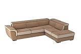 Canapé d'angle avec péninsule, pouf coffre et lit amovible Roma (tissu 13 - Couleur 103)