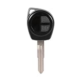 Yctze pour boitier clé bip Suzuki Swift pour boitier clé Suzuki celerio 2 Boutons Remote Key Shell boîtier en Plastique et métal (Noir)