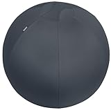 Leitz - Siège Ballon Ergonomique pour Bureau, 65 cm de Diamètre, avec Housse en Tissu / Balle d'Assise / Pompe à Air Manuelle / 2 Bouchons, Gamme Ergo Cosy, Gris, 52790089