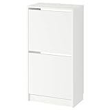 Cabinet de chaussure IKEA BISSA avec 2 compartiments blancs (49x28x93 cm)