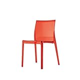 I.T.F. Design SRL Lot de 4 chaises Waves en polycarbonate semi-transparent rouge, empilable, dimensions L. 42/46 p. 44 h. assise 45 h. dossier 84 cm. Fabriqué en Italie.
