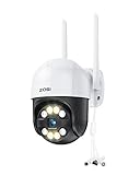 ZOSI C289 1080P Pan 355° Caméra de Surveillance WiFi, Alarme Sonore et Lumineuse, Détection de Véhicule et de Personne, Vision Nocturne Couleur, Audio Bidirectionnel, Accès à Distance