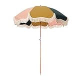Bana Leisure Seaside Sun Umbrella, ombrage Parapluie de Plage en Bois à Franges, Parapluie de Jardin de Style européen et américain