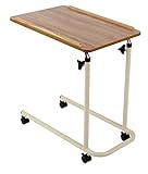 Days Overbed Table with Castors, Laptop Desk with Wheels, Bedside Table, Study Desk, Fully Adjustable Height and Angle, Laminated Top, Flat Packed