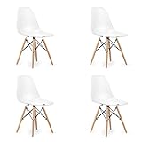 Hucoco OSANA | Lot de 4 chaises Style scandinave | 82x52x46 cm | Chaise de Salle à Manger en PP | Transparent