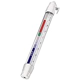 Hama Xavax Thermomètre analogique pour réfrigérateur, freezer ou congélateur (à suspendre au réfrigérateur, congélateur, cave à vin, minibar, minimum -40 degrés, maximum 30 degrés, format stylo) Blanc