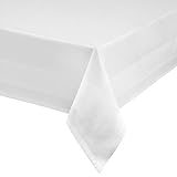 TextilDepot24 Nappe damassée, blanche, avec bordure satinée, lavable à 95 °C, taille au choix