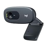 Logitech C270 Webcam HD, 720p/30ips, Appel Vidéo HD Large Champ de Vision, Correction de la Lumière, Micro Antiparasites, Skype, FaceTime, Hangouts, WebEx, PC/Mac/Portable/Tablette/Chromebook
