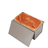 Boîte à toasts Moule à pain en acier au carbone Moule à pain grillé avec couvercle Capacité de pâte de 1 kg pour la cuisson du pain Cupcake Boulangerie Cuisine Doré