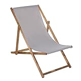 SPRINGOS Chaise longue de jardin pliante en bois imprégné pliable Chaise longue de camping Chaise de plage en bois de hêtre